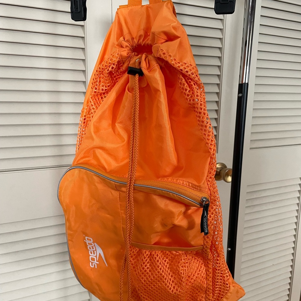 Speedo Vibrant Orange Mesh Backpack